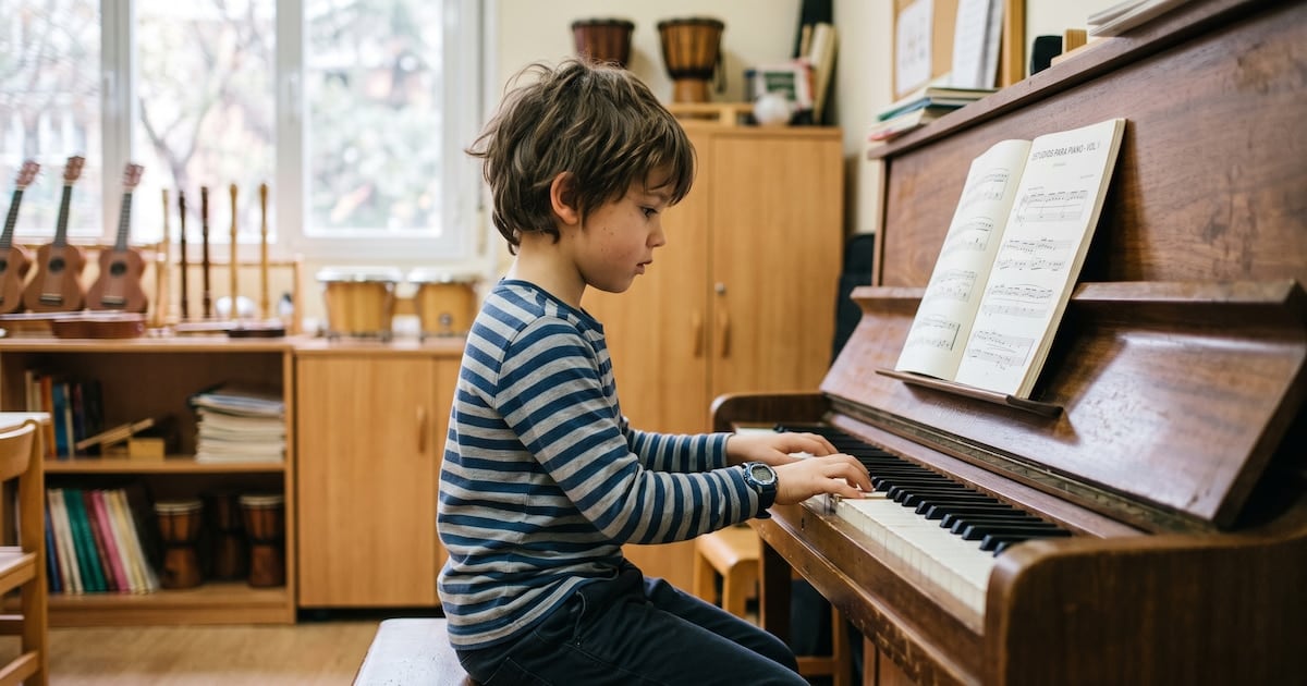 Chicos que tocan un instrumento: cuando la música se cruza con el aprendizaje