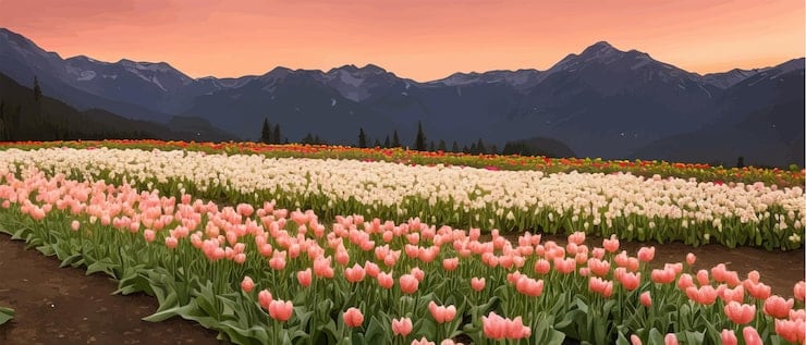 Trevelin arranca la temporada de tulipanes con un campo de tres hectáreas sobre la ruta 259